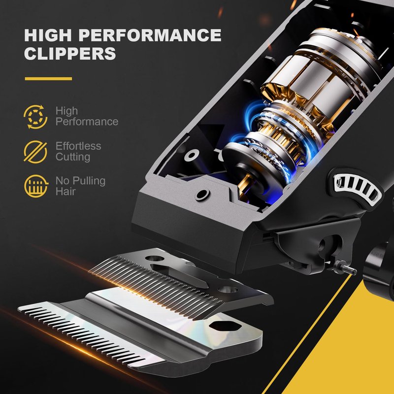SUPRENT Hair Clippers for Men Professional, USB-C Rechargeable Cordless Clippers for Hair Cutting, Mens Hair Clippers and Trimmer Kit for Barber with LED Display for Barbers & Home Use