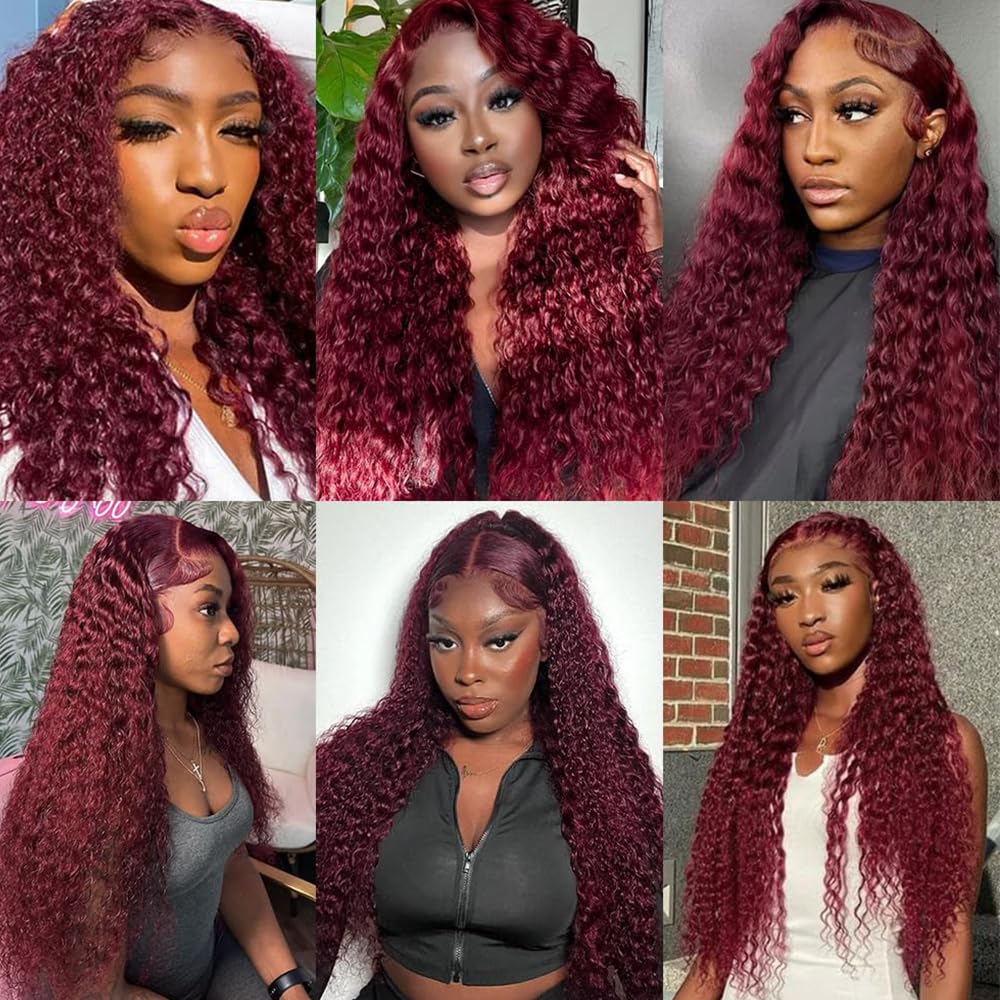 150g Burgundy Bundles Human Hair 99j Water Wave Bundles 18 20 22 inch Red Human Hair Bundle Burgundy Water Wave Bundle