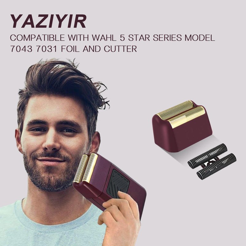 4 Pack Professional 5 Star Series Finale Shaver Replacement Foil and Cutter Bar Assembly Compatible with wahl Shaver Foil 7031-100, 7043-100 Super Close Shaving Replacement Heads (7031-4PCS)
