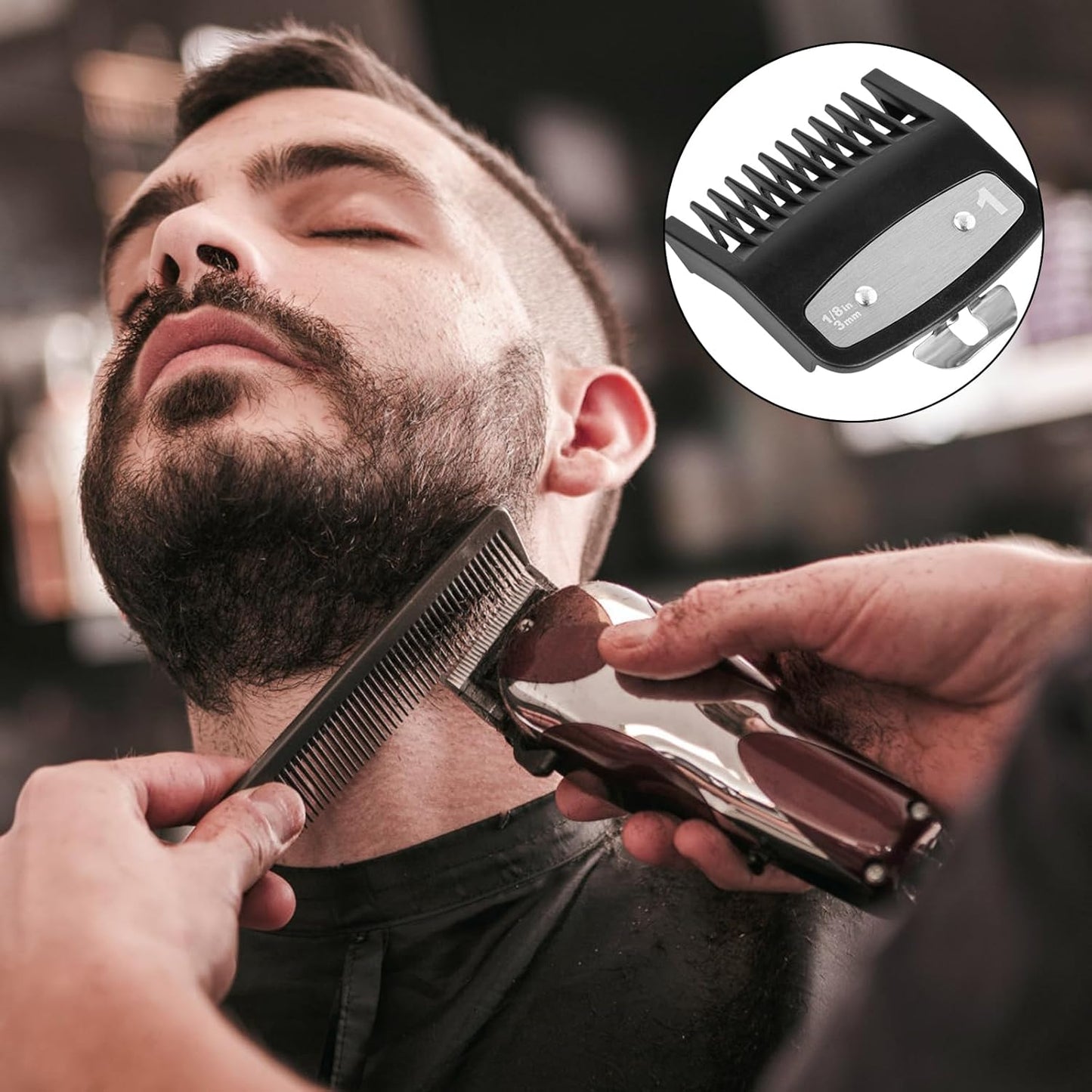 Wahl Clipper Guards Set - Compatible Hair Clipper & Trimmer Guide Combs | 1/8" (3.0 mm) - 2 Pack, Black
