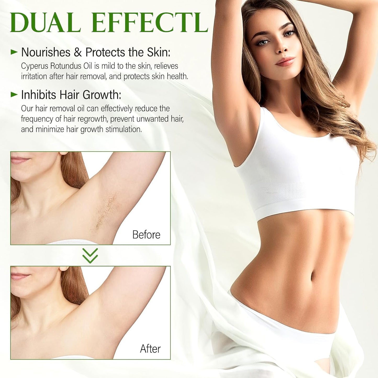Cyperus Rotundus Oil for Hair Removal - Natural & Soothing Formula | 60ml (2pcs)