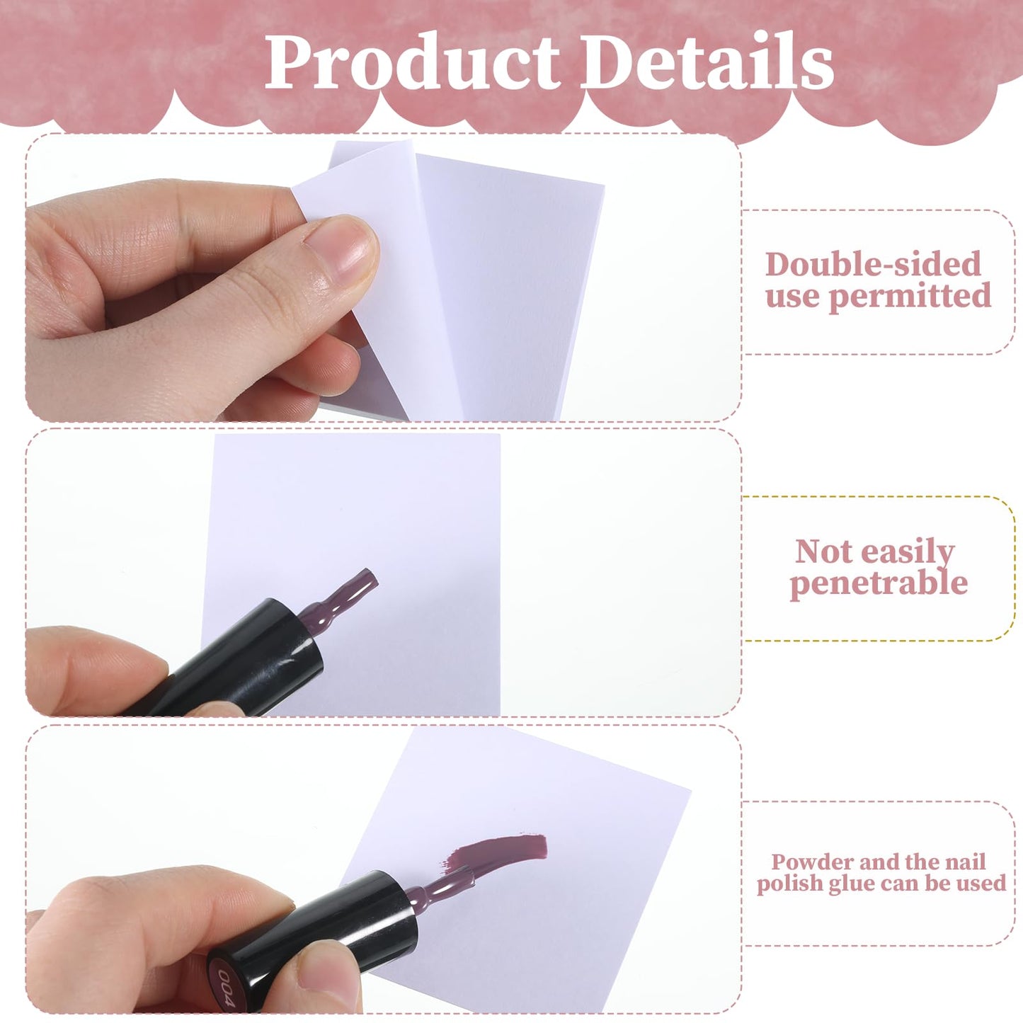 100 Sheets Disposable Nail Art Palette Paper, 2 Sizes Makeup Mixing Palette, Nail Mixing Palette with Stainless Steel Stirring Rod for Gel Polish And Makeup, Portable for Home Salon And DIY