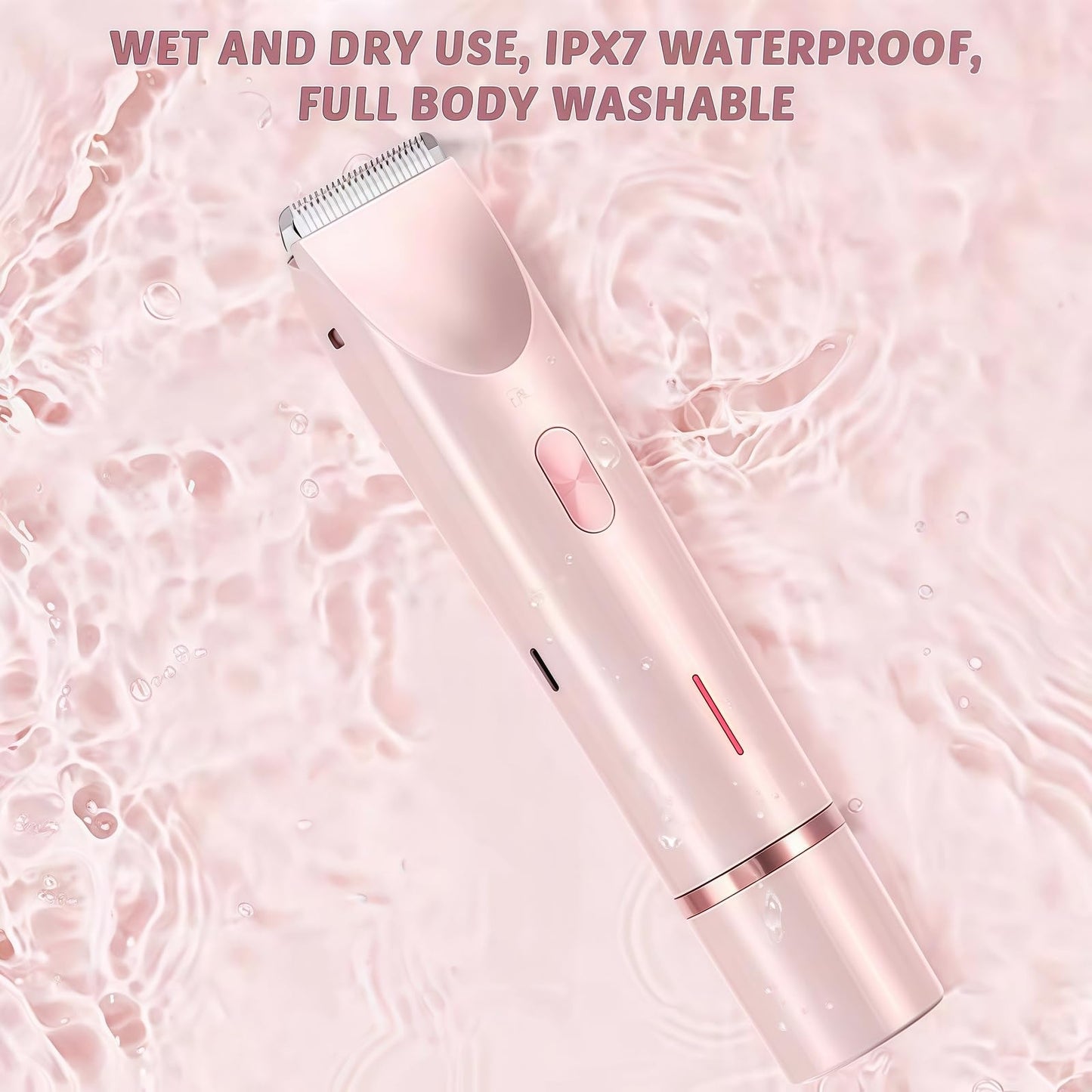 Bikini Trimmer for Women, 2 in 1 Electric Razors for Women - Double Head, Rechargeable, IPX7 Waterproof, Pain-Free Hair Removal for Facial, Body & Sensitive Areas with Ceramic Blades, Cordless