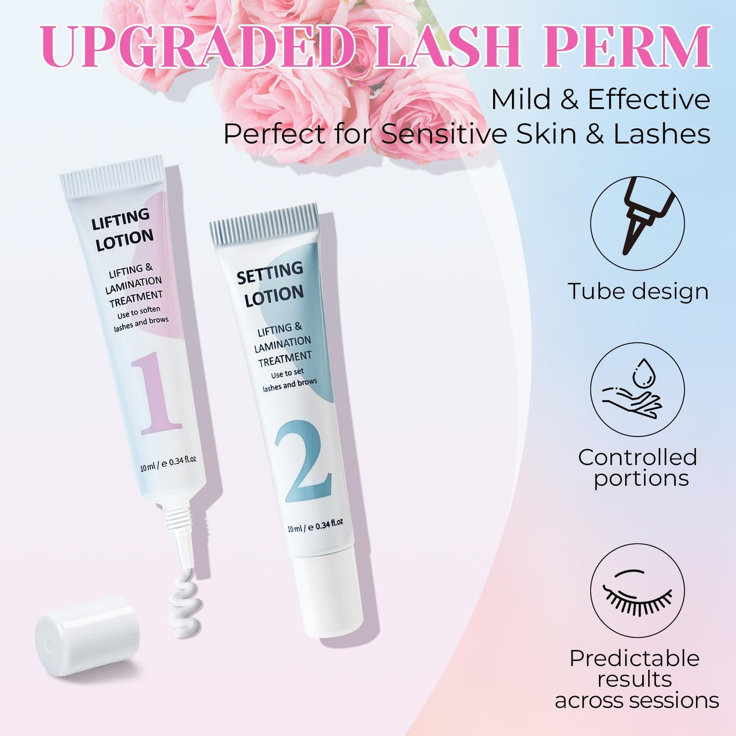 Lomansa Lash Lifting and Setting Solution for DIY Lash Lift Lotion at Home Precision Slim-Tip Tube for Controlled, Waste-Free Application, Works with Lash Lift Pads or Tools