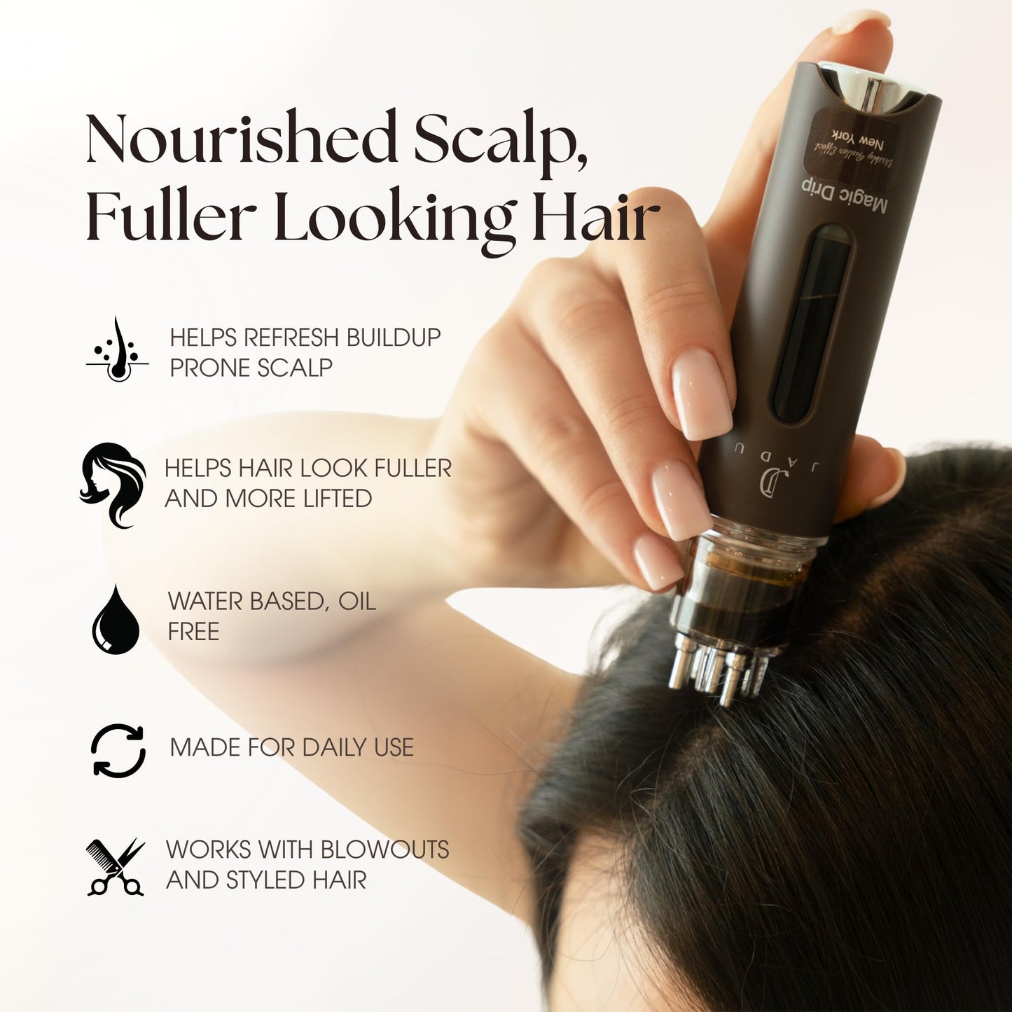 Jadu Hair Tonic, Magic Drip Scalp Tonic, Daily Nourishing Water Based Formula For Visibly Fuller Thicker Hair, Clove And Rice Water Inspired Care For Part Lines And Hairlines, Made In New York, 60 Ml