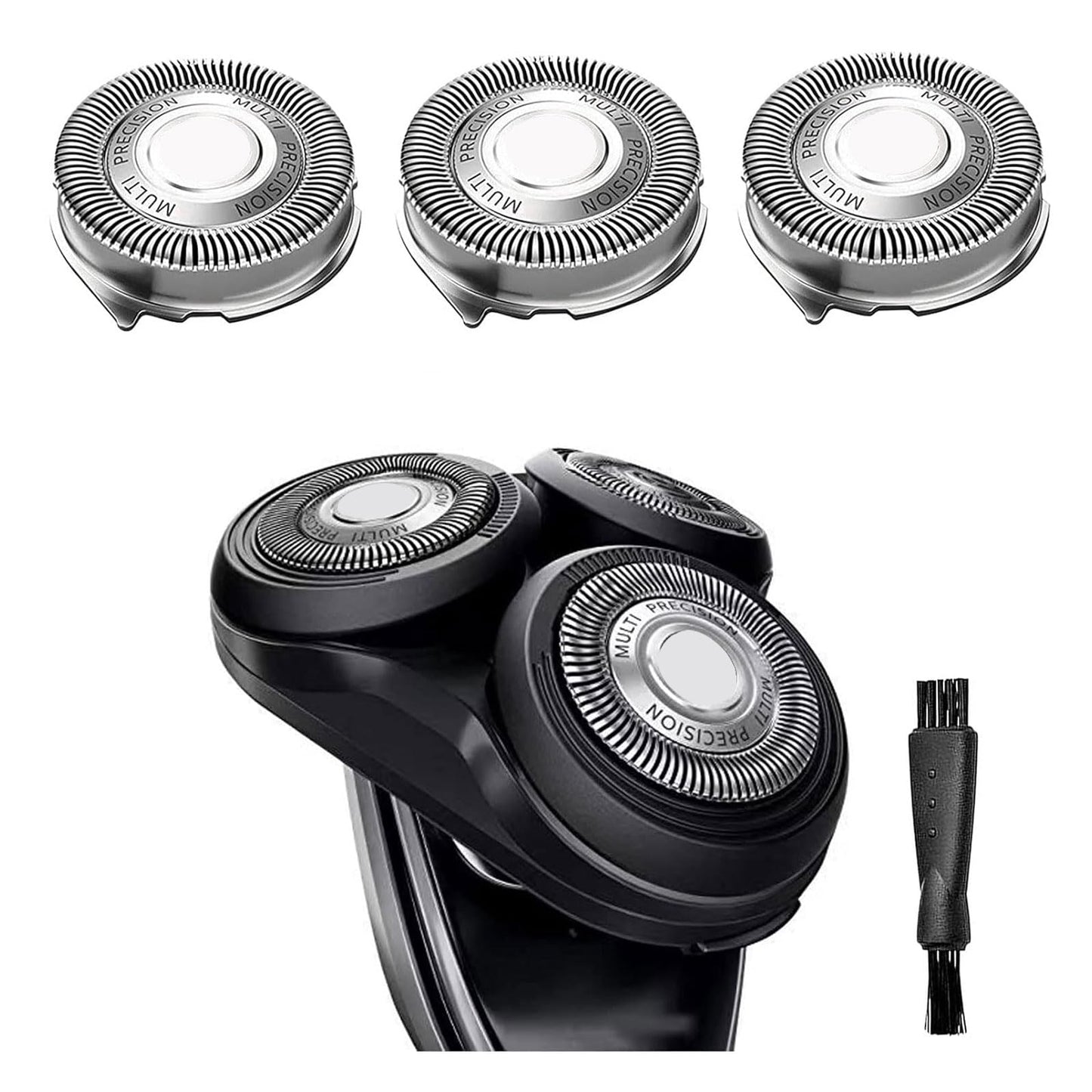 Gleway SH50/52 Replacement Heads Compatible with Philips Series 5000 Shaver, Upgraded SH50 Razor Replacement Heads Compatible with Norelco PT8xx, PT7xx, AT8xx, AT7xx, 3Pcs with Cleaning Brush