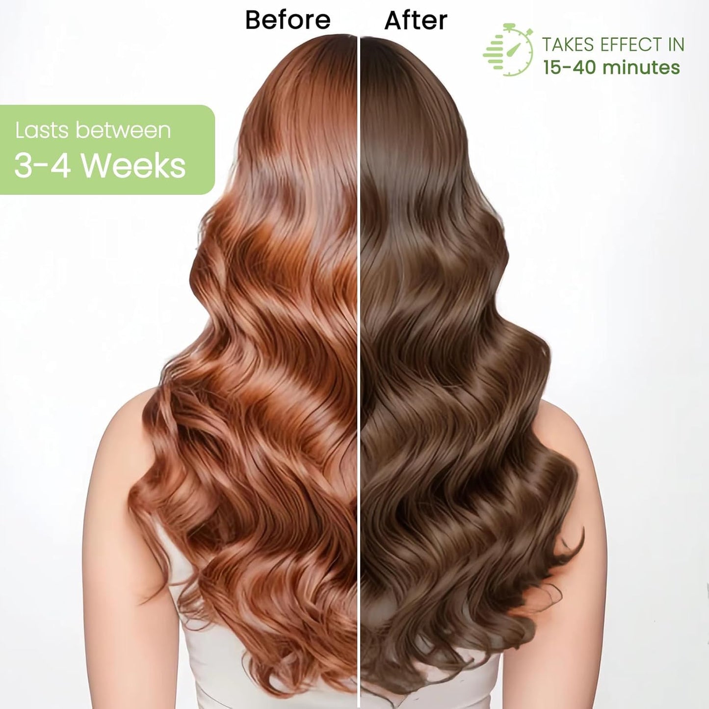 Dark Brown Hair Dye Shampoo - 3 in 1 Instant Color for Gray Coverage | Lasts 3-4 Weeks, 500ml