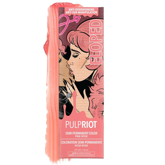 Pulp Riot Semi Permanent Hair Color Eloped – Balanced Peachy Vibrant Pink Rose, Long-Lasting Vibrancy, Anti-Overworking Formula, Vegan, Conditioner-Based, 4oz Tube