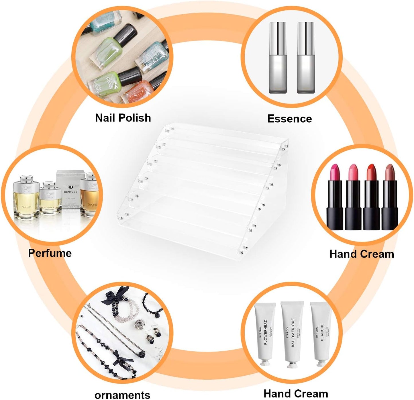 Acrylic Nail Polish Organizer - 6-Tier Display Rack for 48-96 Bottles | Ideal for Tattoo Ink & Essential Oils