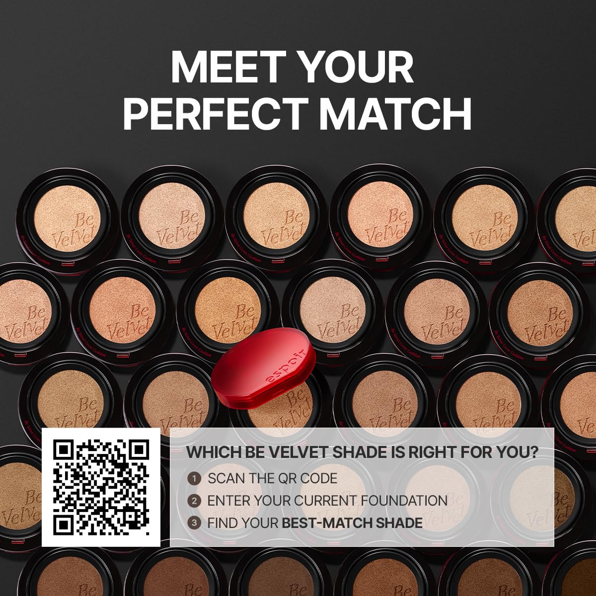 ESPOIR Be Velvet Cushion Foundation #22 Petal | Quick and Easy Coverage with Long-lasting Color by Zero Oxidation, Velvety Smooth Finish & Lightweight Formula, Vegan, Korean Makeup, 0.46 oz