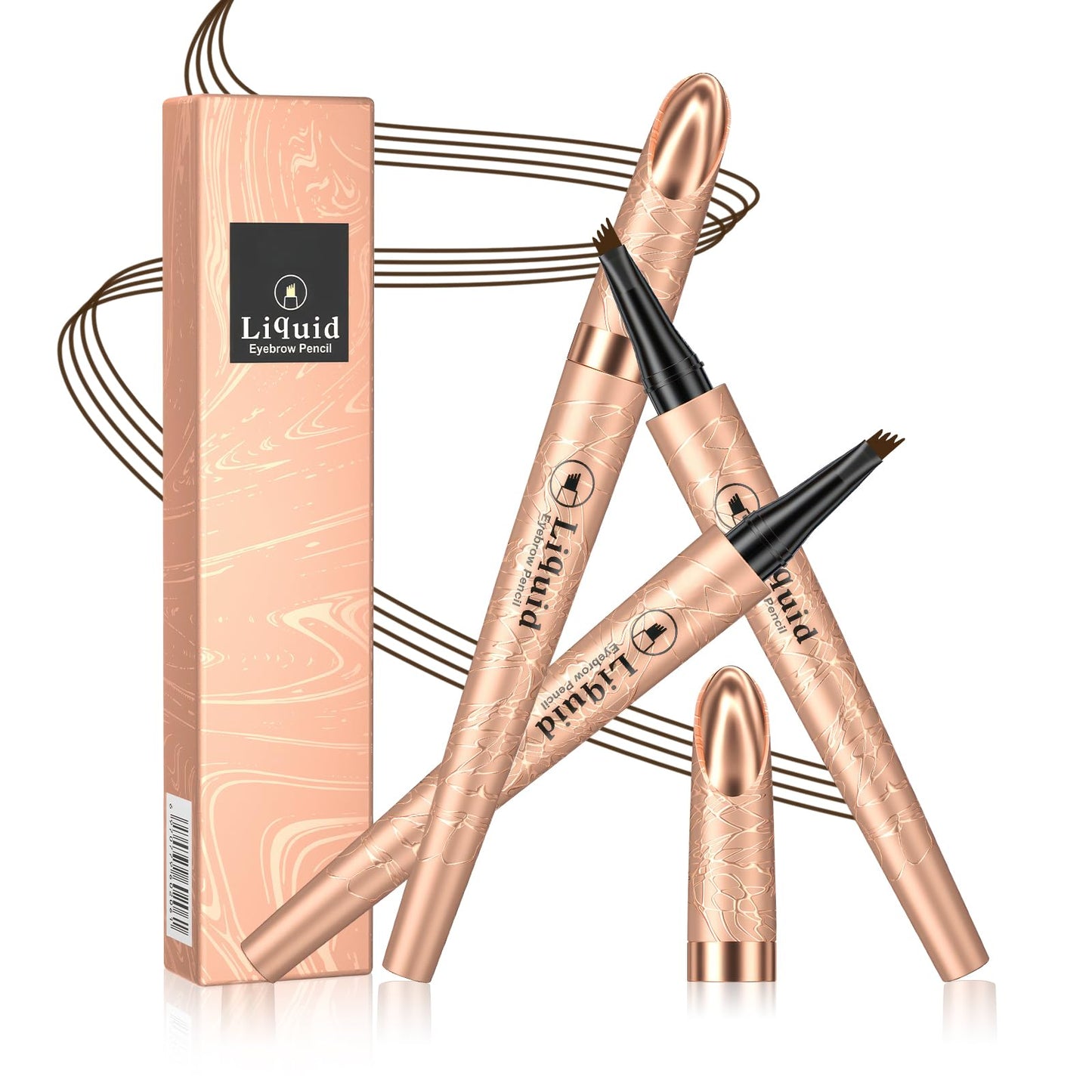 Eyebrow Pen - 4-Fork Tip Lift & Snatch Brow Pencil，Microblading Long-Lasting Waterproof Eye Brow Pen，Natural-Looking Hair-Like Brows，Easy to Use Eyebrow Pencils Makeup for Women (Dark Brown)