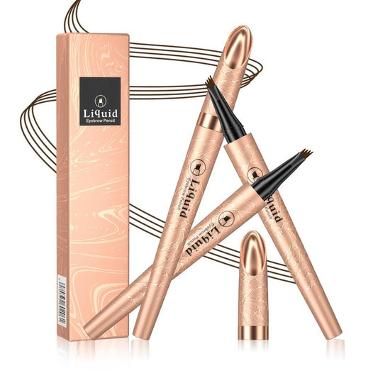 Eyebrow Pen - 4-Fork Tip Lift & Snatch Brow Pencil，Microblading Long-Lasting Waterproof Eye Brow Pen，Natural-Looking Hair-Like Brows，Easy to Use Eyebrow Pencils Makeup for Women (Dark Brown)