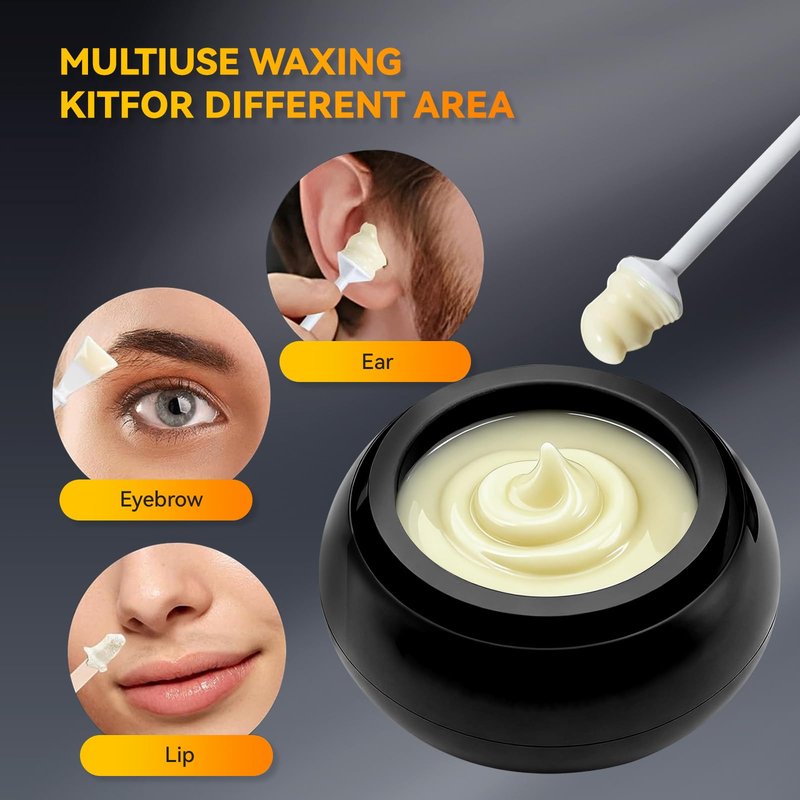 Nose Wax Kit Men, Nose Ear Hair Waxing Kit with 100g Nose Wax, Painless Nose Ear Hair Removal Kit, Smart Constant Temp, USB Fast Heat, Upgraded Capacity, Multi-Accessories