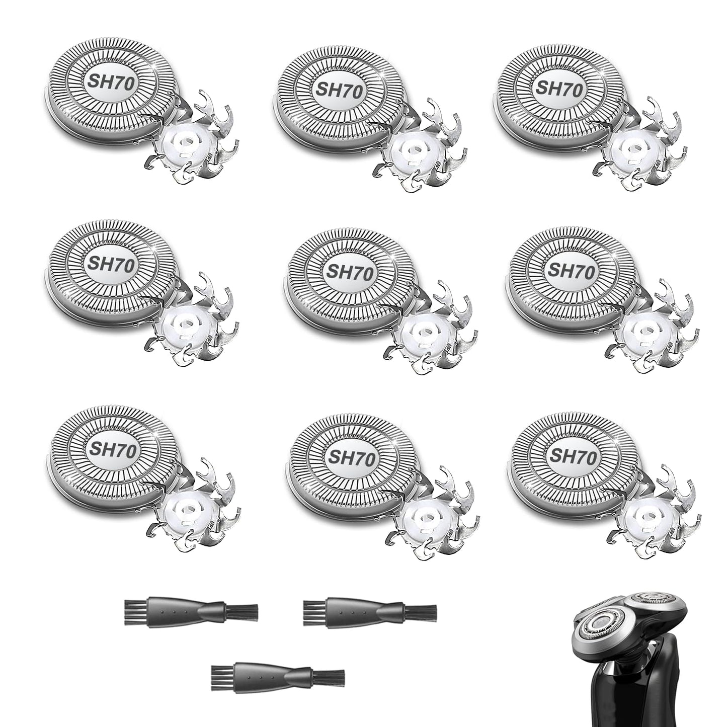 9 Packs SH70 Replacement Heads Compatible with P-hilips Norelco Series 7000 Replacement Heads,Electric Shaver Blades & Cutters Compatible with Series 7000, AquaTouch, PowerTouch Shavers