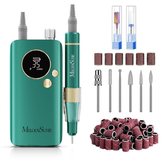 MelodySusie Rechargeable Nail Drill - 35000RPM E-File with Lightweight Handpiece for Manicure & Gel Removal | Home & Salon Use