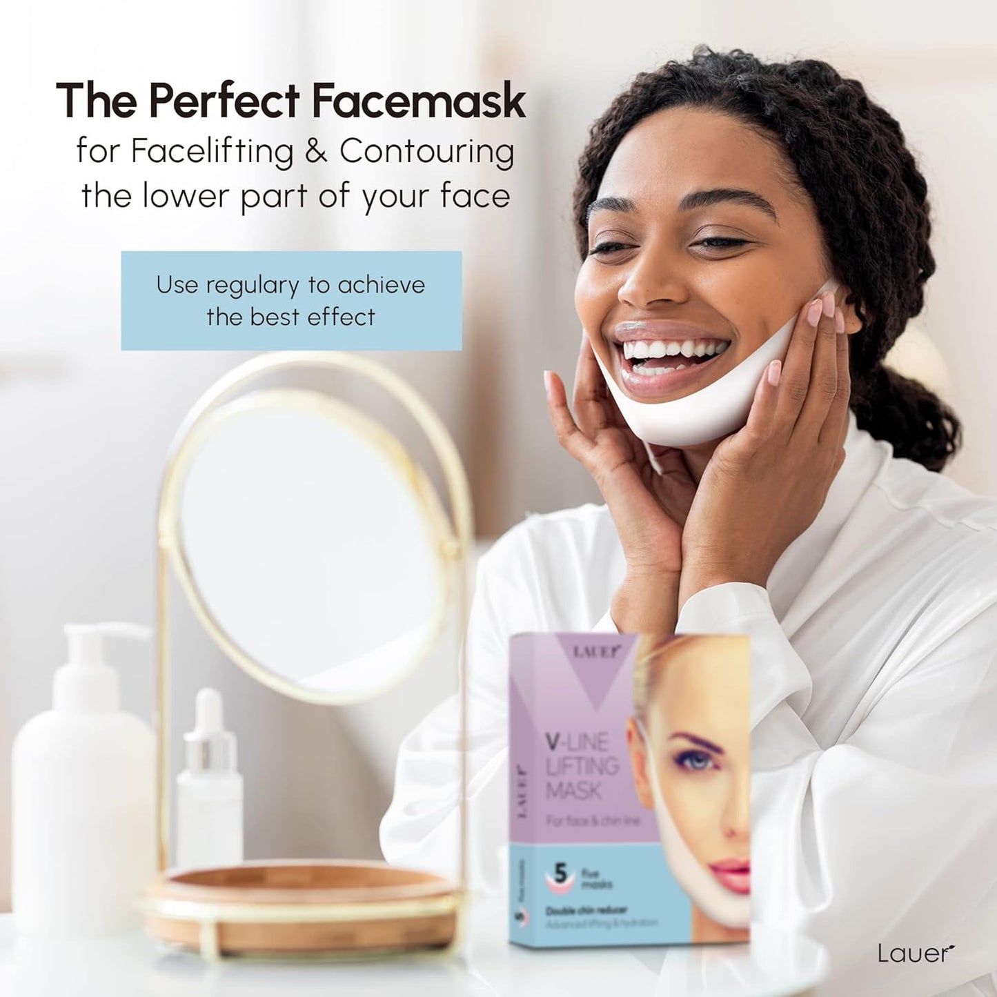 V Shaped Contouring Face Mask - Jawline Lift & Neck Reduction | Collagen & Hyaluronic Acid