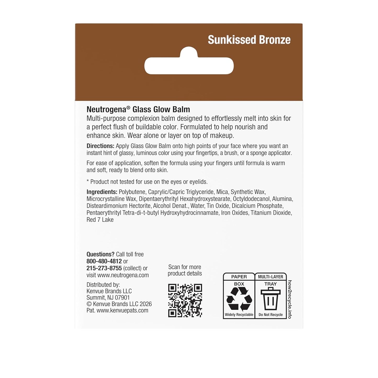 Neutrogena Glass Glow Balm - Sunkissed Bronze Makeup for Dewy Radiant Skin | 0.3 oz