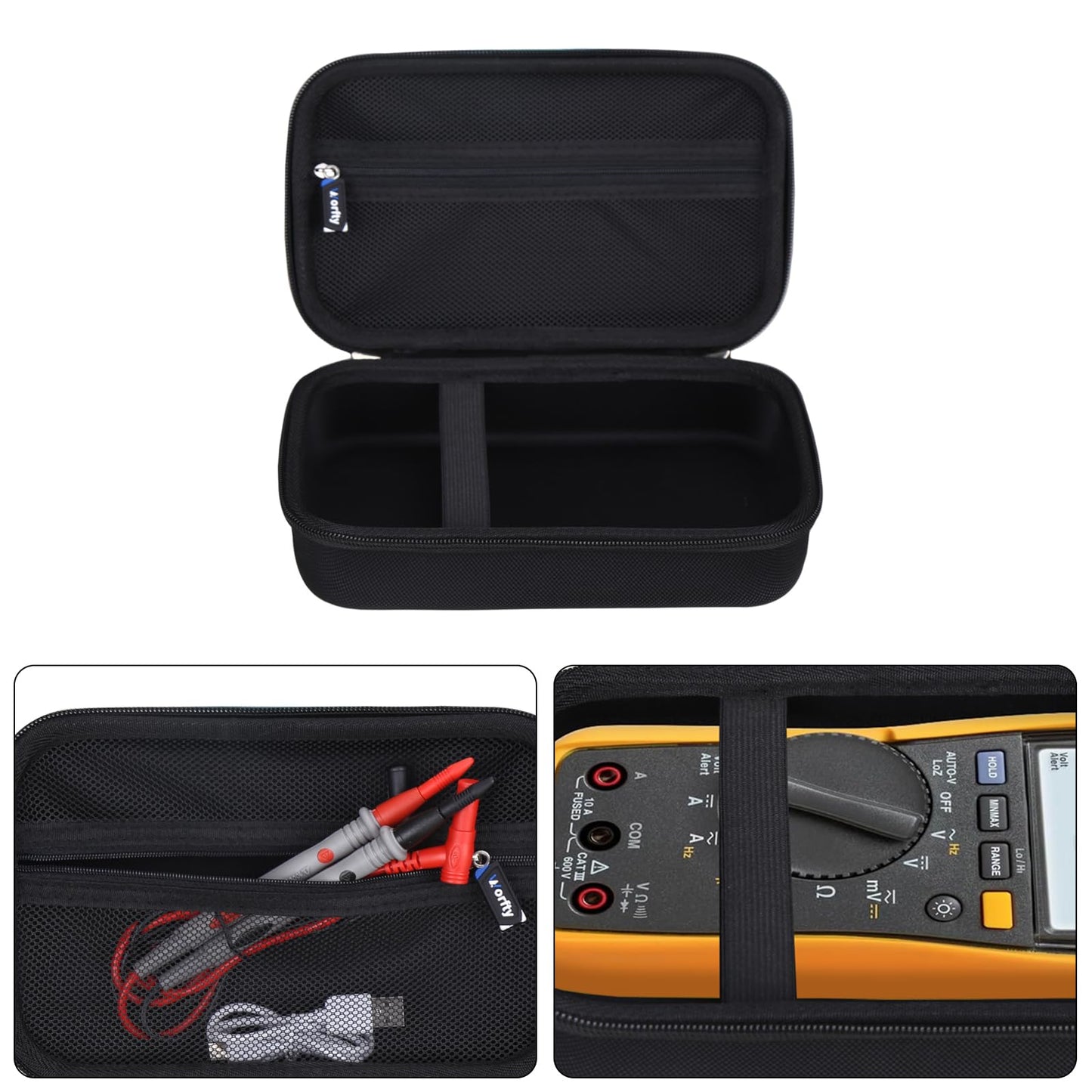 Case for Fluke 87-V/ 77 IV/ 83V/ 88 Industrial Digital Multimeter, Large Capacity Storage Box Suitable for Most Industrial Digital Multimeters (Case Only) (Black)