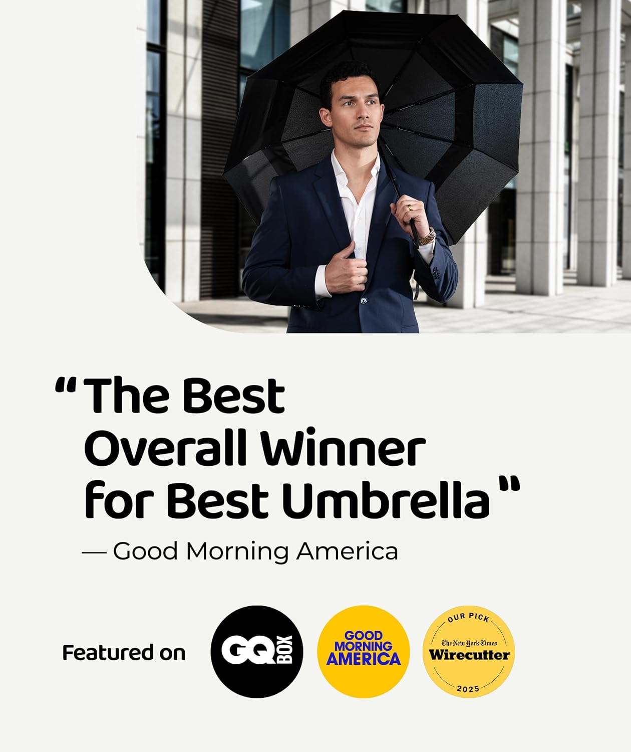 Windproof Travel Umbrella - Compact Auto Folding Design | Withstands 100MPH Winds, Durable & Lightweight for Men & Women