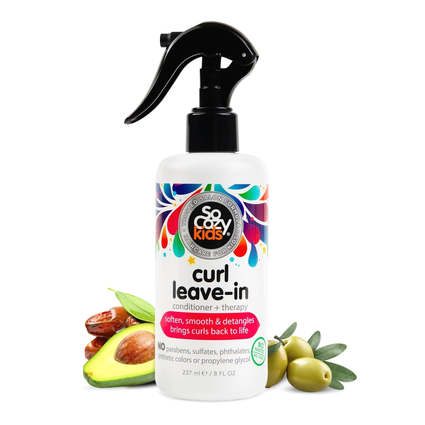 So Cozy Leave-In Conditioner Spray - Paraben-Free Detangler for Kids' Curly Hair | 8 Fl Oz, Nourishing with Keratin & Oils