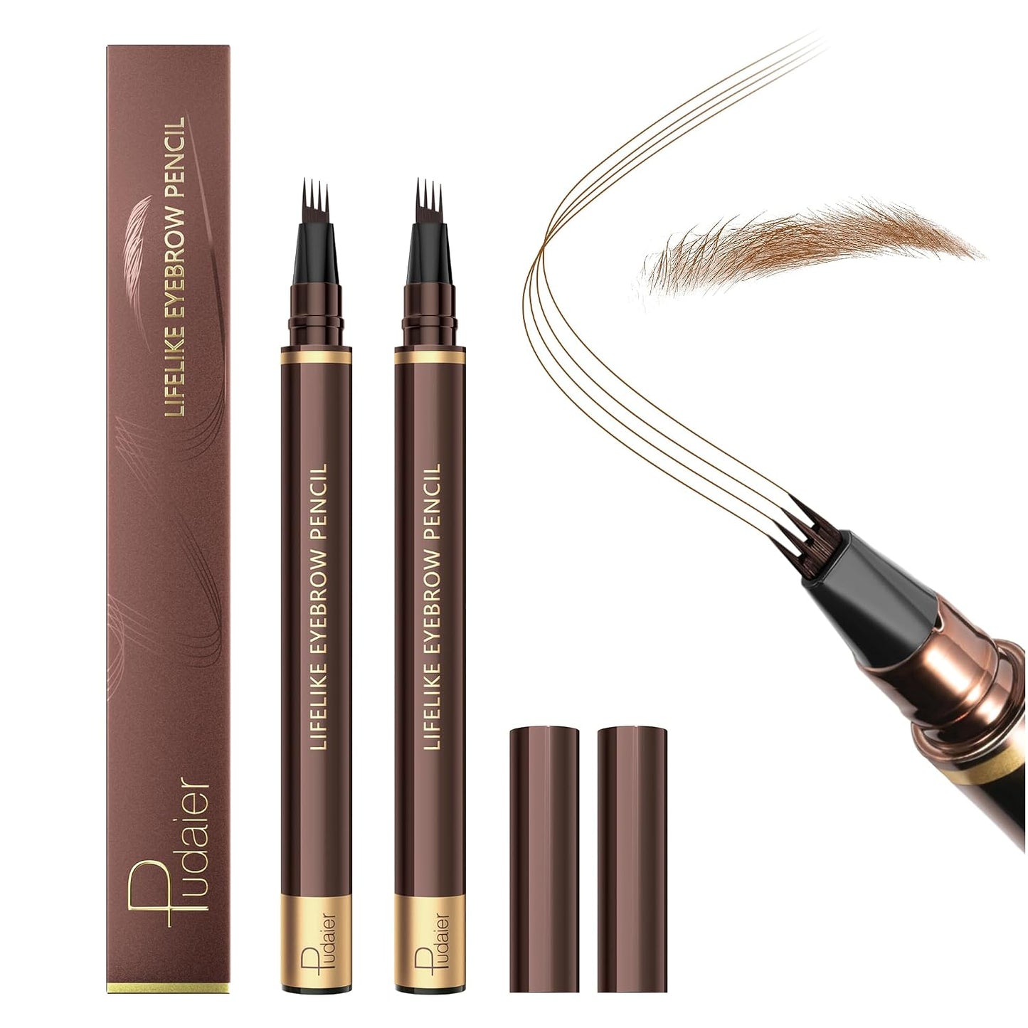 Eyebrow Pencil - Waterproof Microblading Pens for Precise, Natural-Looking Brows | 2 Pcs Dark Blonde