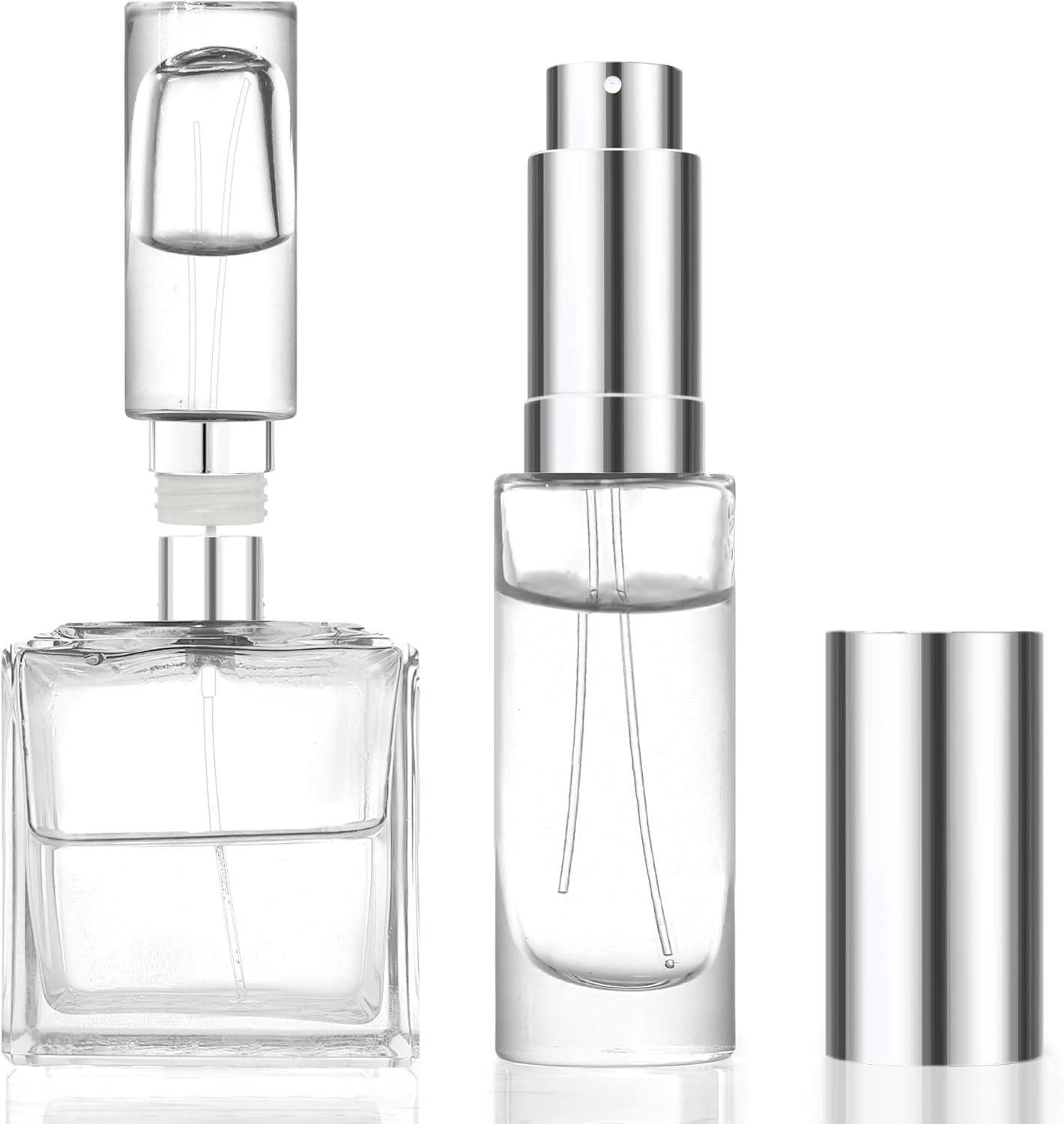 Perfume Travel Refillable Atomizer Bottle - 10ml Glass, Unique Top-Filling, Leak-Proof Design | Mini Portable Spray