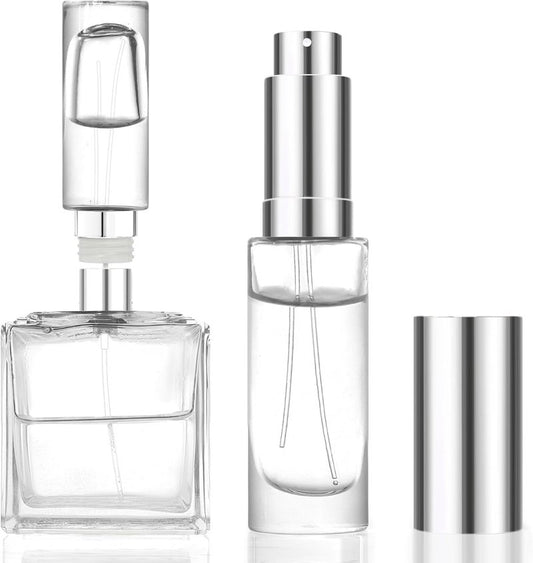 Perfume Travel Refillable Atomizer Bottle - 10ml Glass, Unique Top-Filling, Leak-Proof Design | Mini Portable Spray