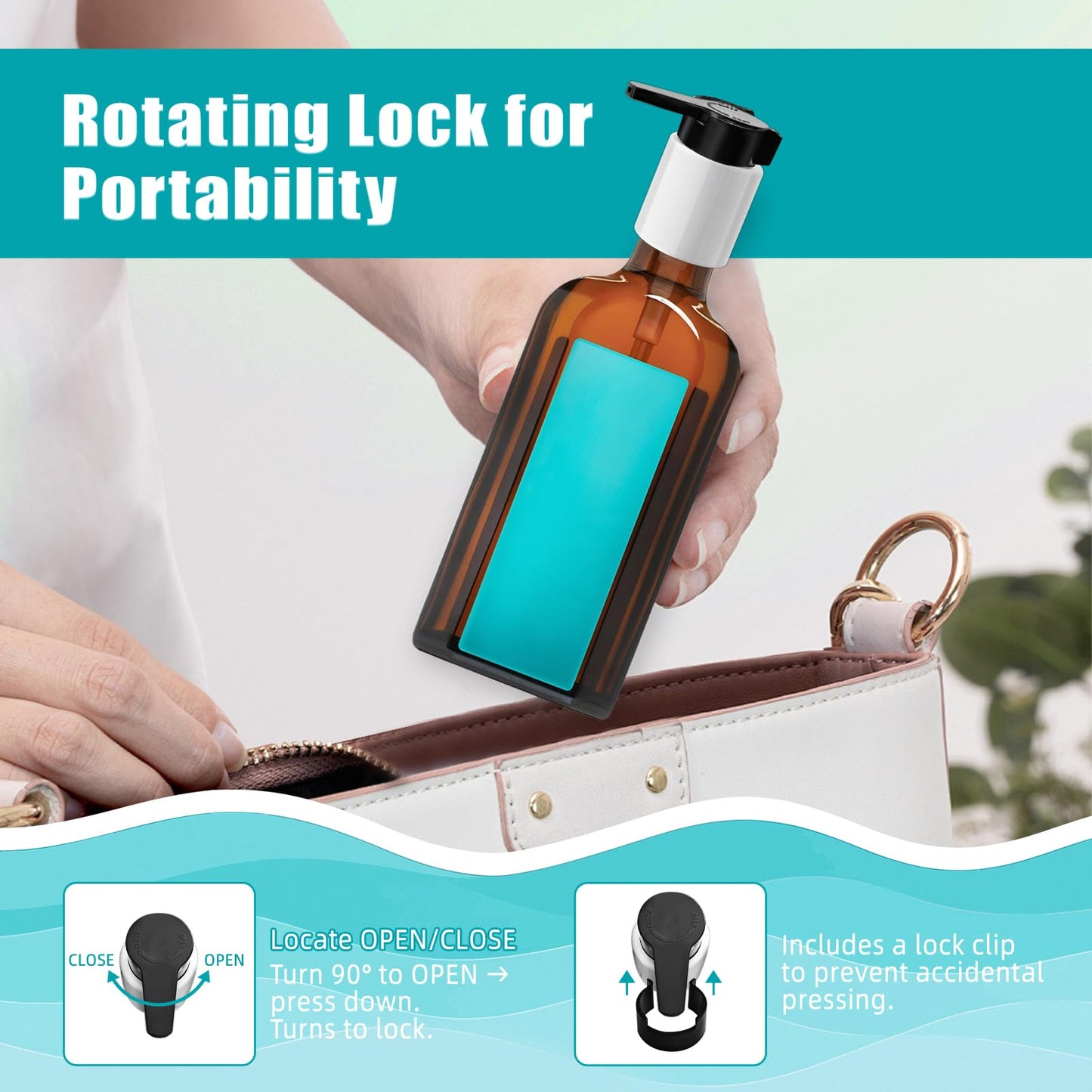 LSAUVWN 2PCS Dispenser Pump Replacement Compatible with MOROCCANOIL Treatment 1.7/3.4 Fl Oz (Not for Travel Size), Plastic Pumps Head with Lock Clip for Hair Oil Bottle (Bottle Not Included)