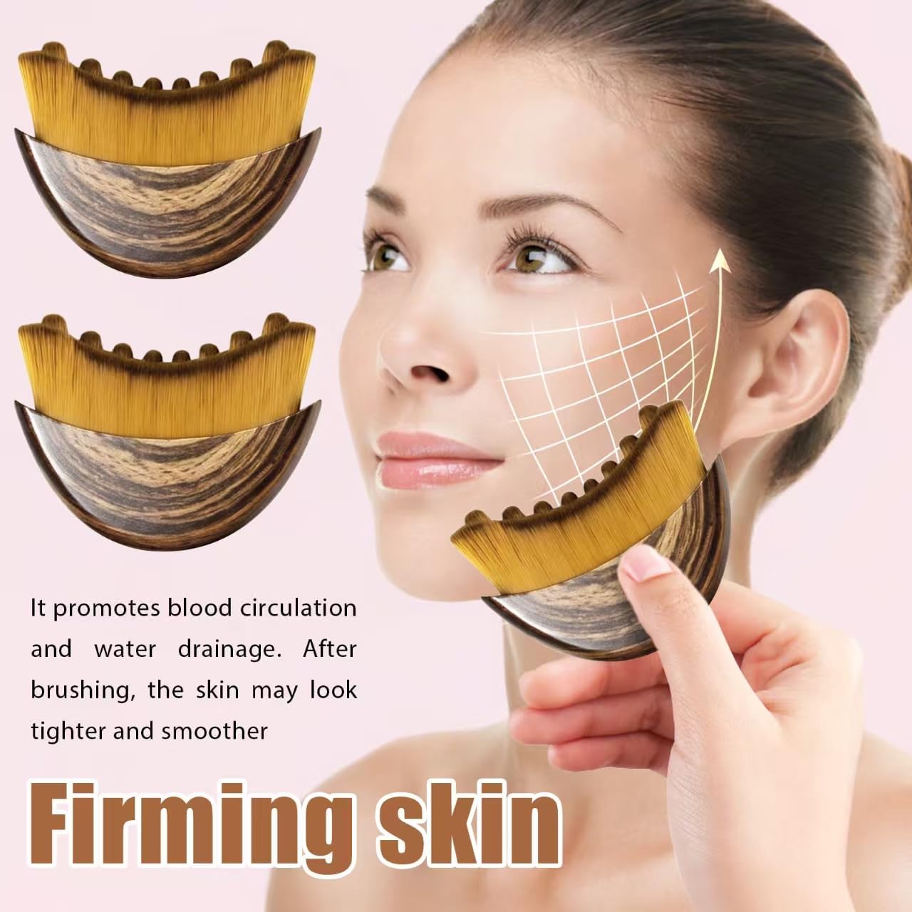 Lymphatic Contour Face Brush Set - Dual-Action Massager for Jawline Sculpting & Puffiness Reduction | 2-Piece Set