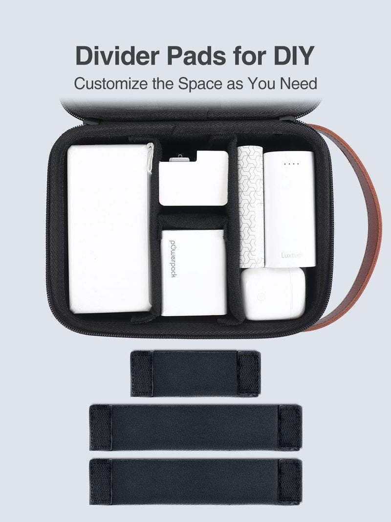 Luxtude Electronics Organizer Travel Case for Chargers and Cords, Hard Case for Electronics, Portable Tech Bag, Travel Essentials for Chargers/Mouse/USB Drives/SD Cards, Tech Gifts