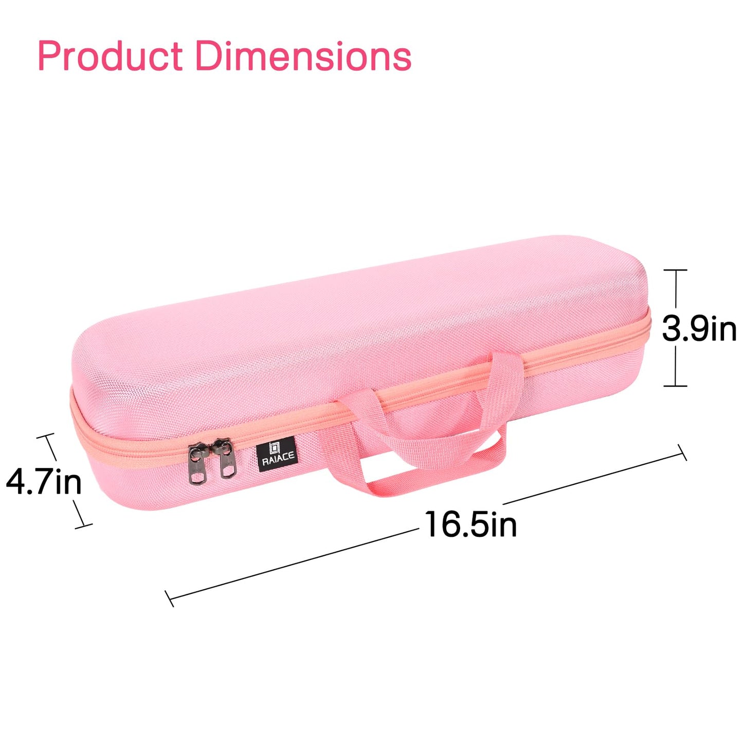 RAIACE Hard Carrying Case Compatible with dyson airstrait straightener, Travel Storage Bag. (for sale is case only) - Pink