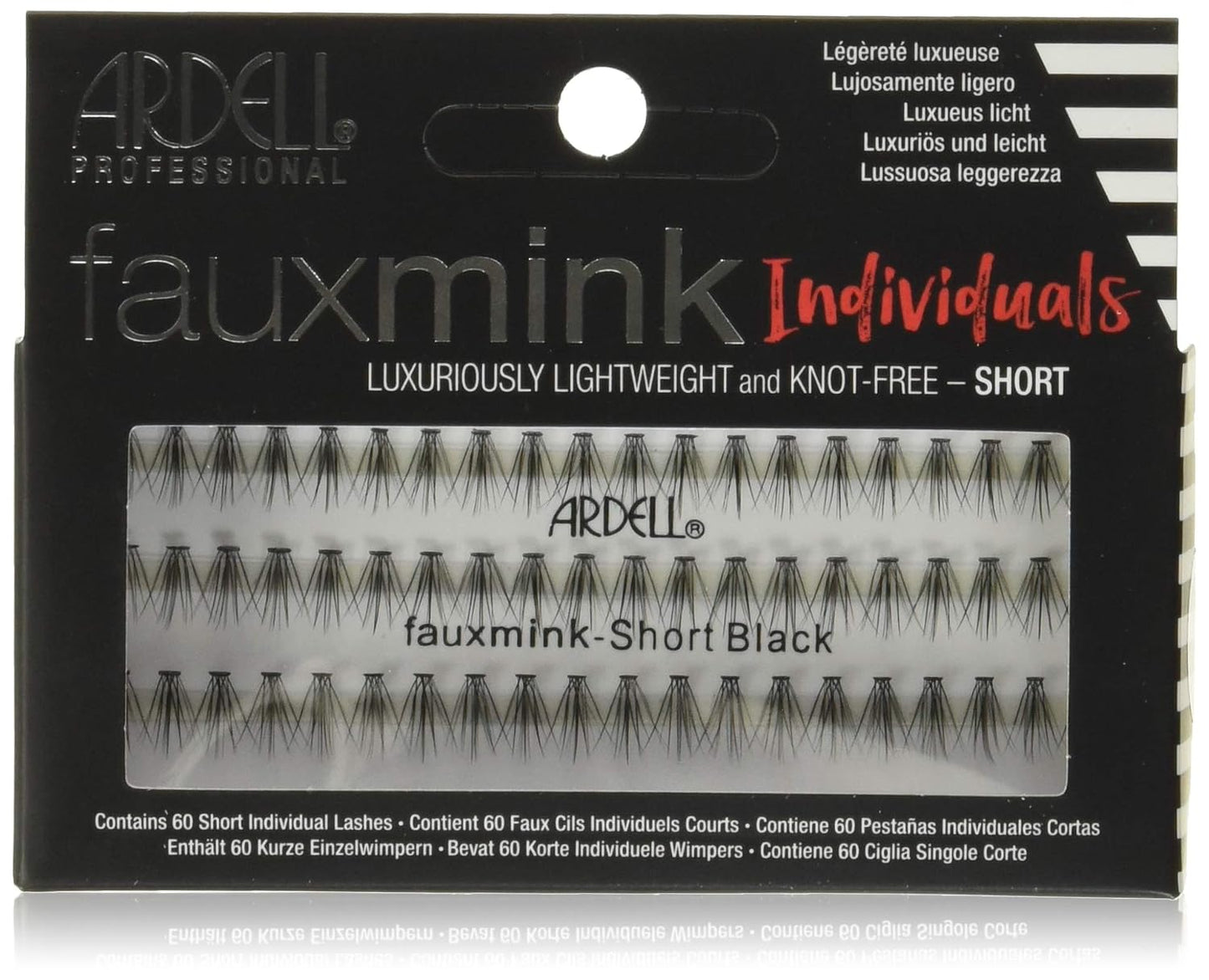 Faux Mink False Eyelashes - Individual Short Lash Clusters for Natural Look | 4 Pack, Black