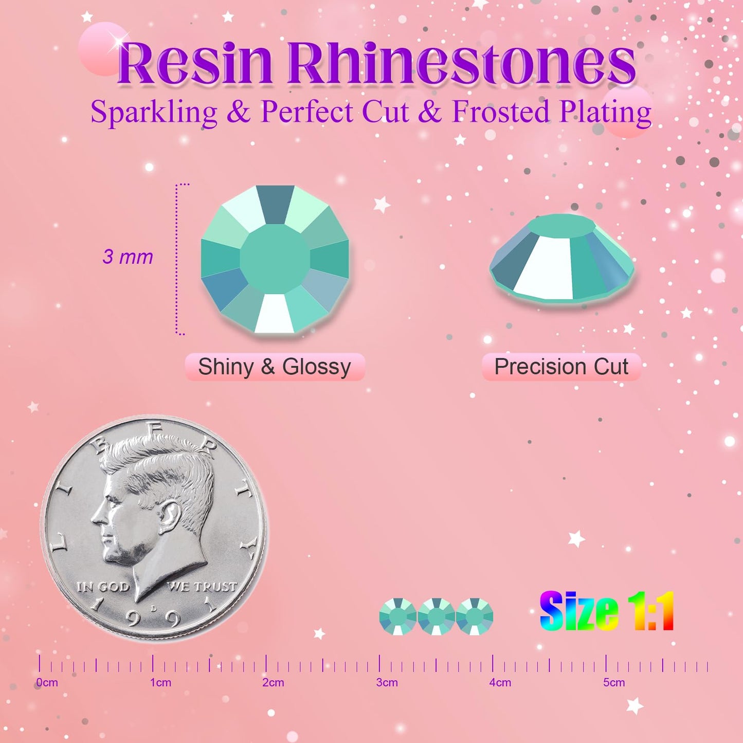Bedazzling Kit with 50000Pcs Rhinestones, Jelly Rhinestones for Bedazzling, 40 Colors 3mm Resin Flatback Gems with 3Pcs 10ml B7000 Glue, Tweezers & Pickup Pen for Crafting Tumblers Book Nail Art