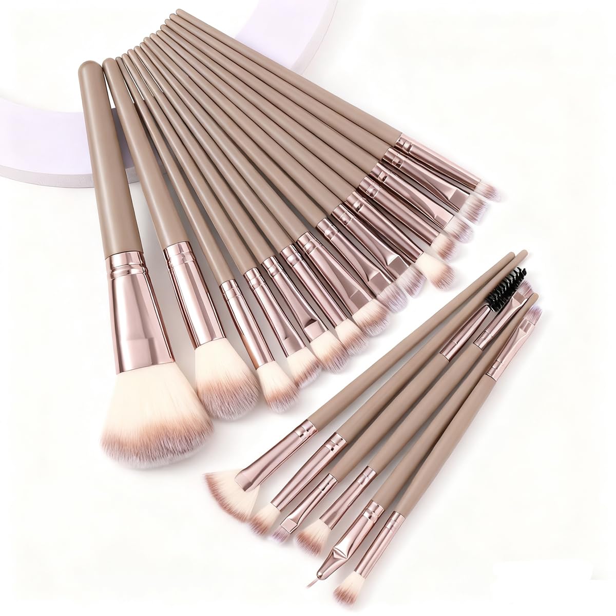 Cosmetic Makeup Brush Set - 20-Piece Eye Shadow, Eyeliner & Foundation Sponges | Purple