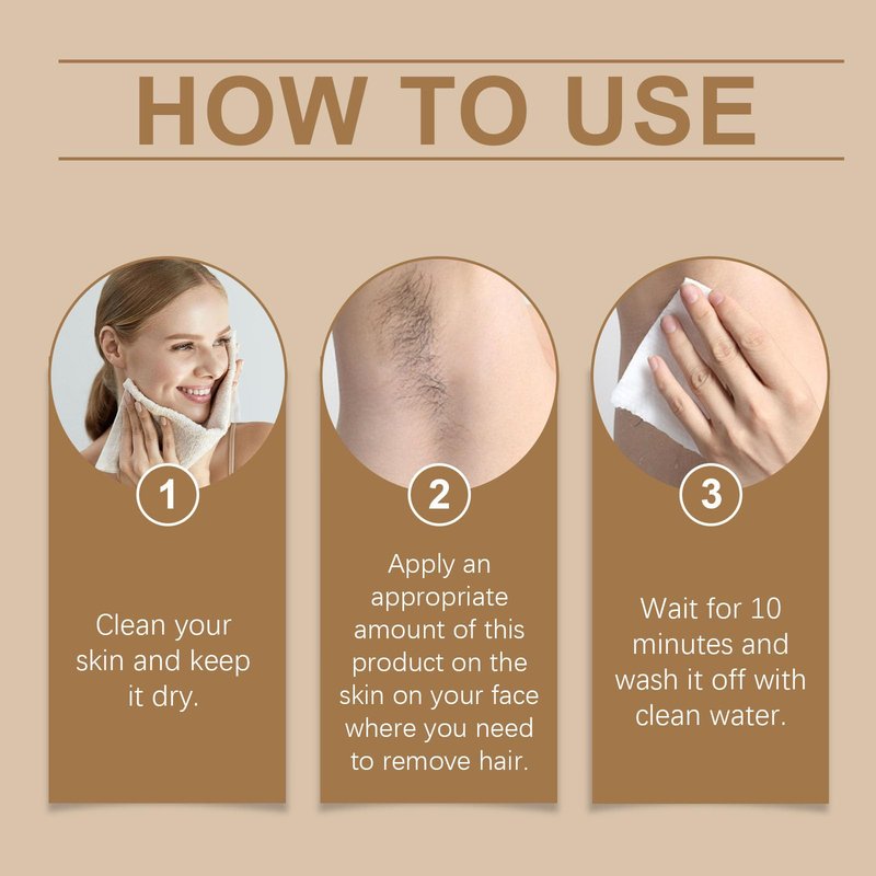 Coconut Oil Facial Hair Removal Cream for Women, Plant Extract Coconut Oil Hair Removal Cream, Painless Hair Removal, Suitable for Sensitive Skin