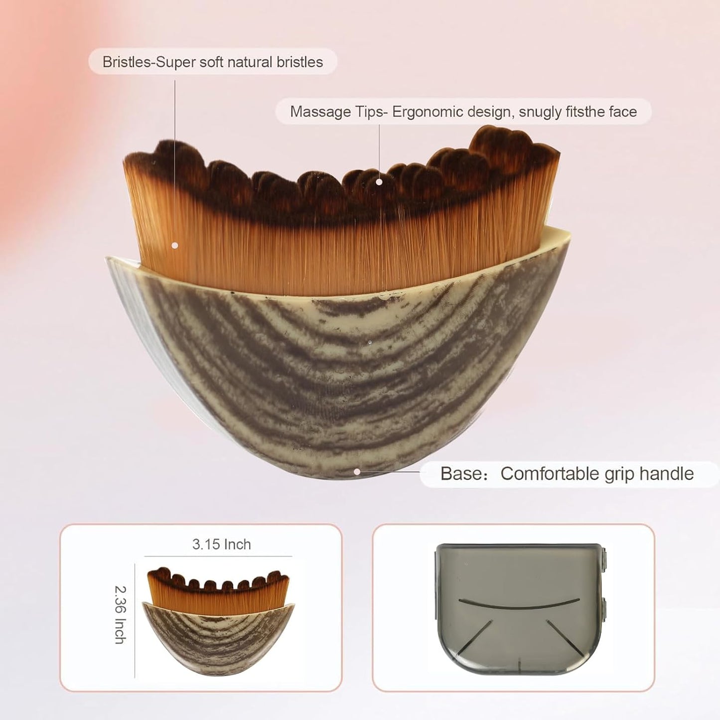 Lymphatic Contour Face Brush Set - Sculpting & Anti-Puffiness Tool | Ultra Soft Dry Brush for Jawline Massage & Drainage