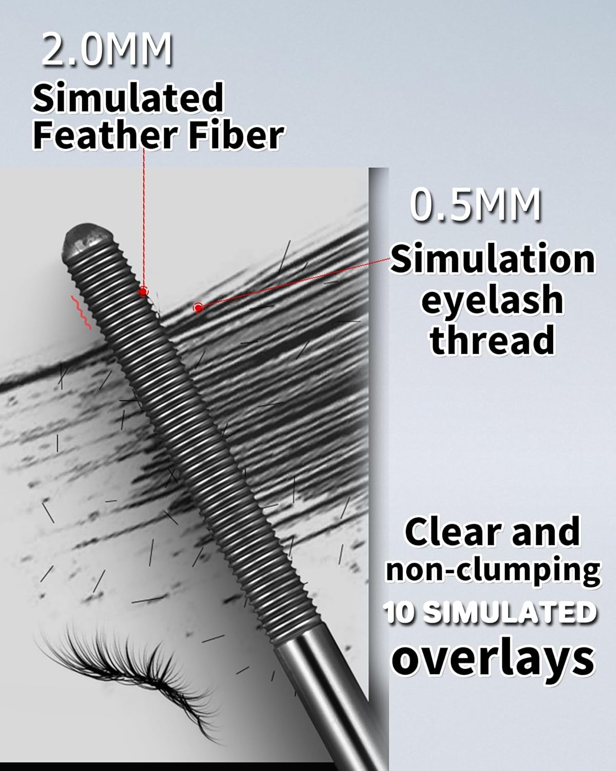 Waterproof Black Mascara - Lengthening Tubing Formula for Quick Drying & Curling | 3D Curling Effect