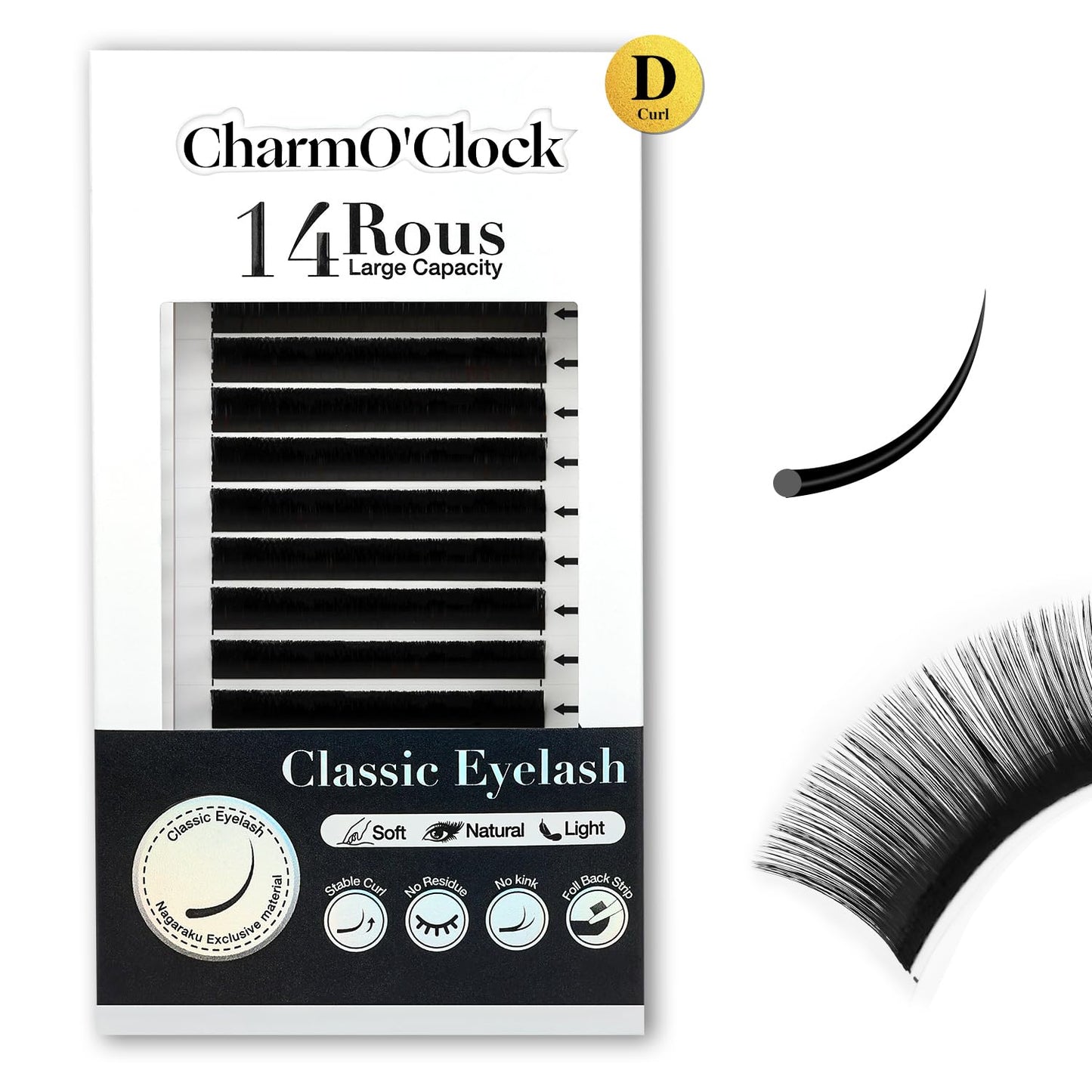 Cashmere Volume Lash Extensions - CC Curl 0.03mm Thickness | 8-16mm Mixed Length Trays, Super Matte Black Individual Eyelashes