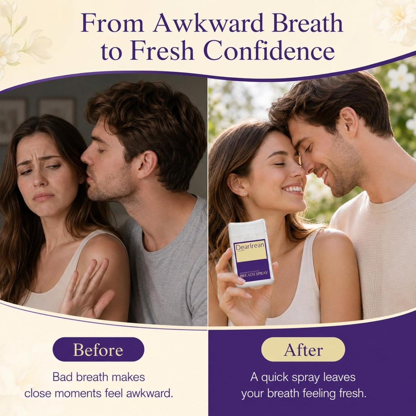 Dear Irean Mouth Spray - Instant Breath Freshener with Xylitol & Probiotics | Alcohol-Free, Travel Size 0.57 Oz
