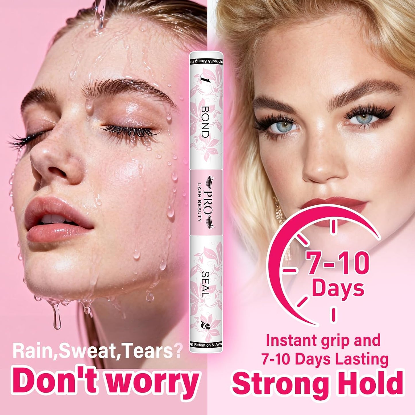 Lash Cluster Glue - Upgraded 2-in-1 Black Bond & Seal for Eyelash Clusters | Waterproof, Long-Lasting (10ml)