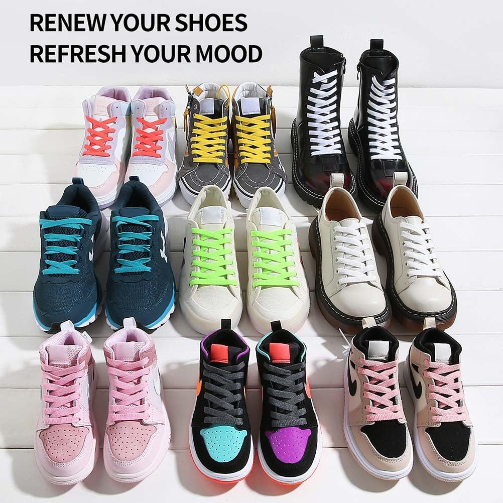 Flat Shoe Laces for Sneakers - Durable Athletic Shoelaces | Various Colors & Lengths