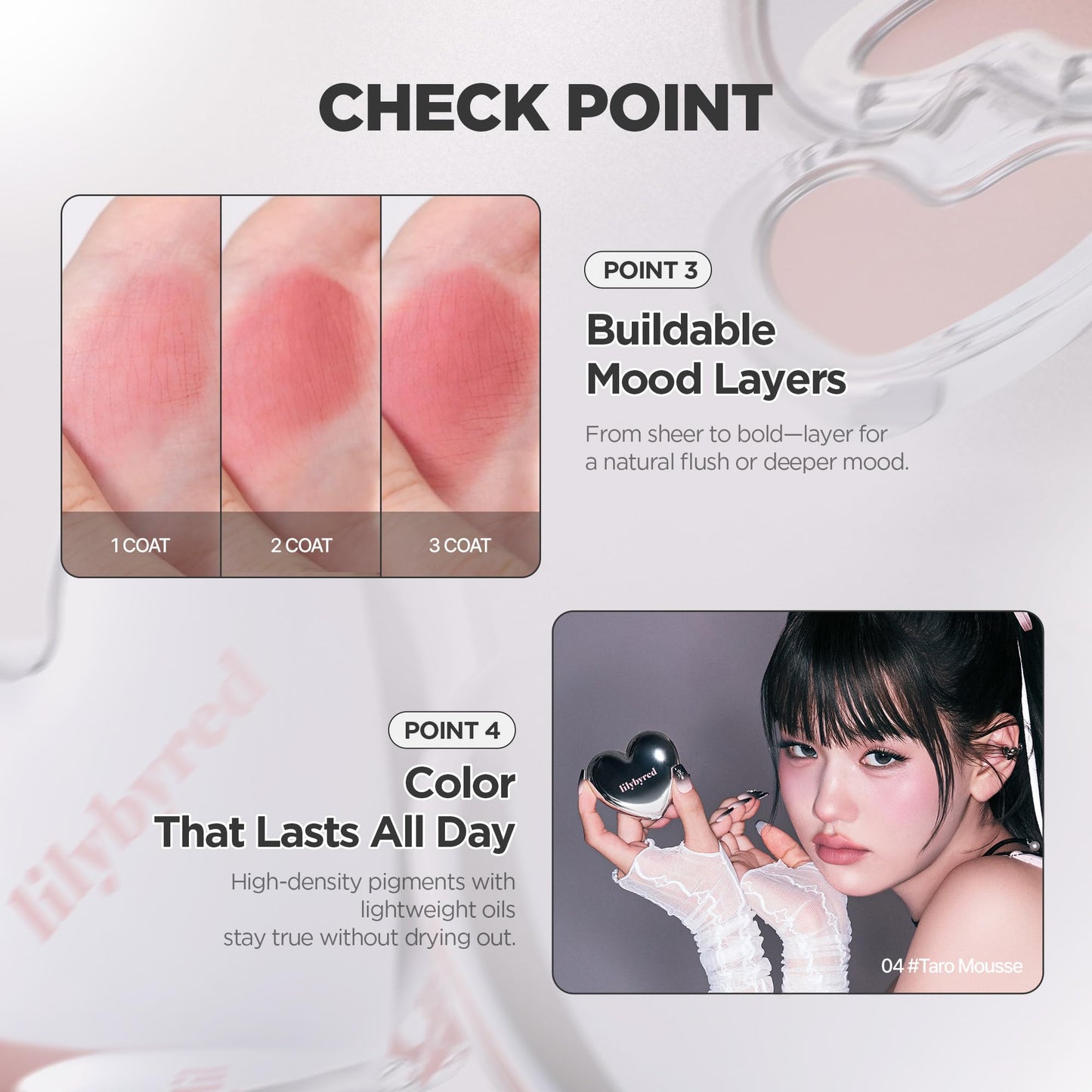 lilybyred Luv Beam Cheek Mousse | Heart-Shaped Korean Cream Blush, Airy Soft-Matte Texture, Soft-Focus & Pore-Blurring Finish, Seamless Buildable, Natural Flush, 0.13 oz. (05 Fig Mousse)