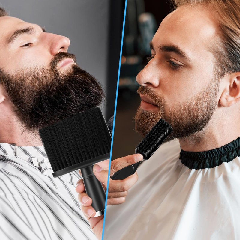 3 Pcs Neck Duster Soft Barber Brush Practical Barber Accessories Nylon Brush For Haircut Hair Styling Hair Cleaning Supplies(Black)