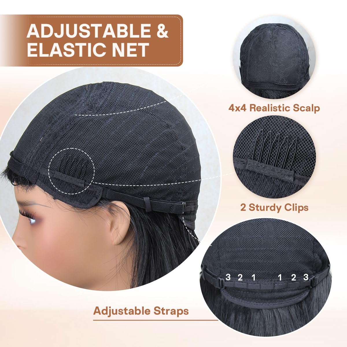 Layered Black Wig with Bangs - 26 Inch Long Synthetic Heat-Resistant Hair | Realistic Scalp Free Parting for Daily & Party Use
