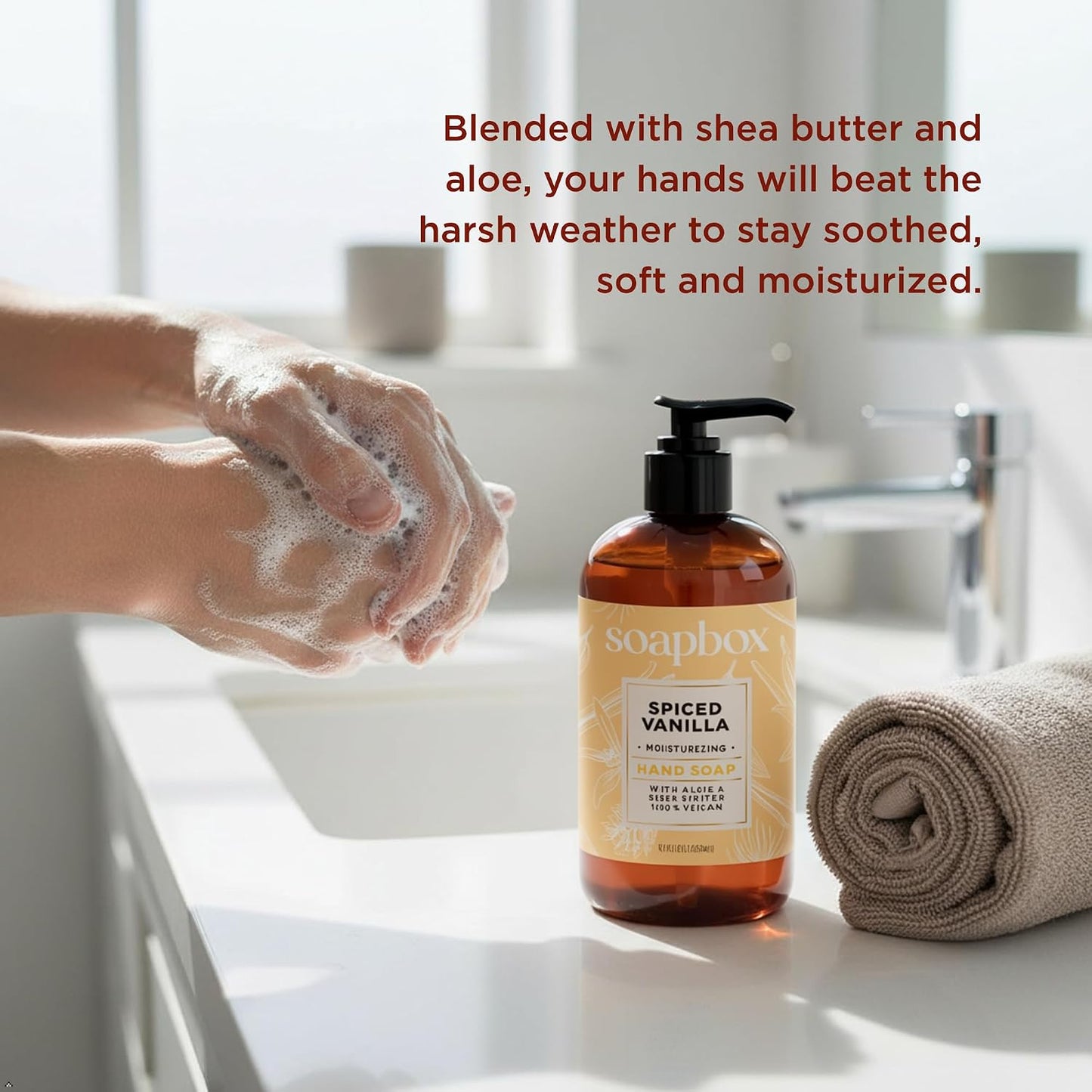 Spiced Vanilla Liquid Hand Soap - Moisturizing Gentle Cleanser | 4 Pack, Clean Ingredients Free of Harsh Chemicals