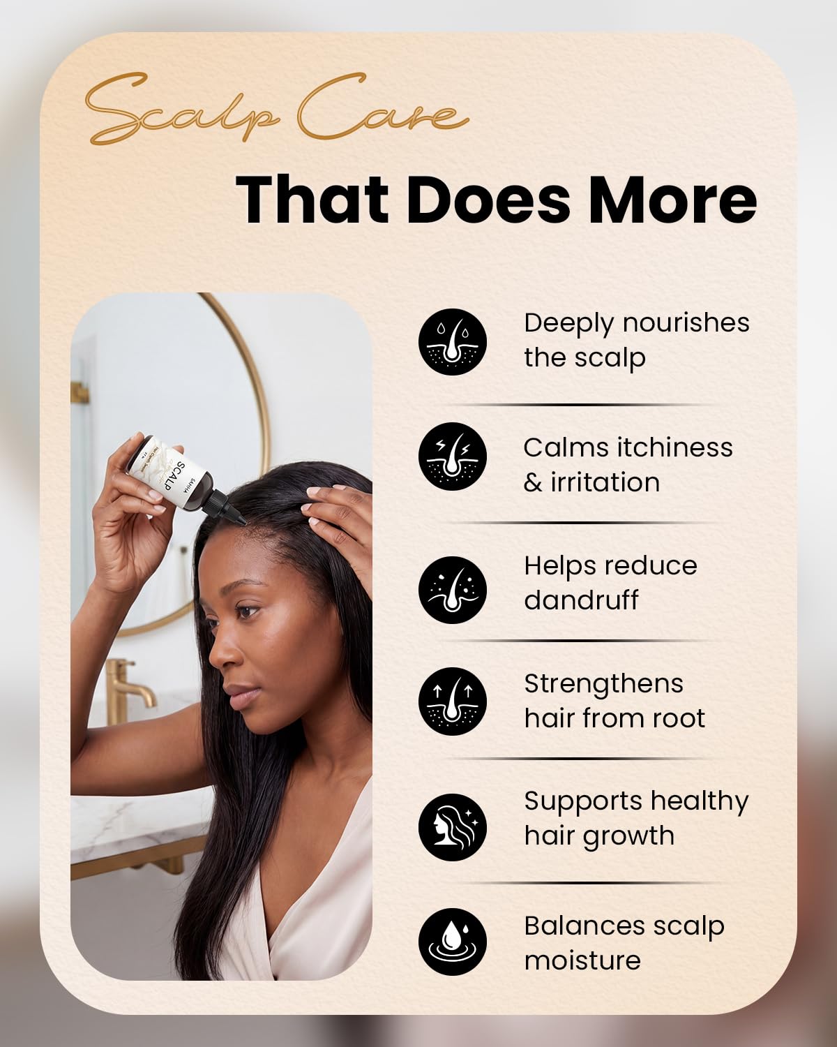 Hair Growth Oil - Scalp Stimulator with Cold Pressed Rosemary Mint & Grapeseed Oil | 2 Fl Oz, All Hair Types