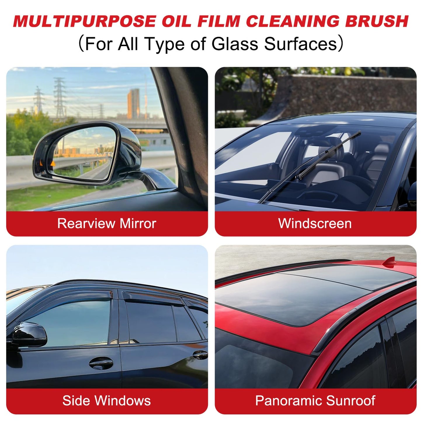 2PCS Automotive Oil Film Cleaning Brush, Glass Cleaning Board, Oil Film Cleaning Brush, Hydrophobic Glass Coating for Windshield, Seedhubtok Glass Cleaning Board Improves Clarity and Visibility