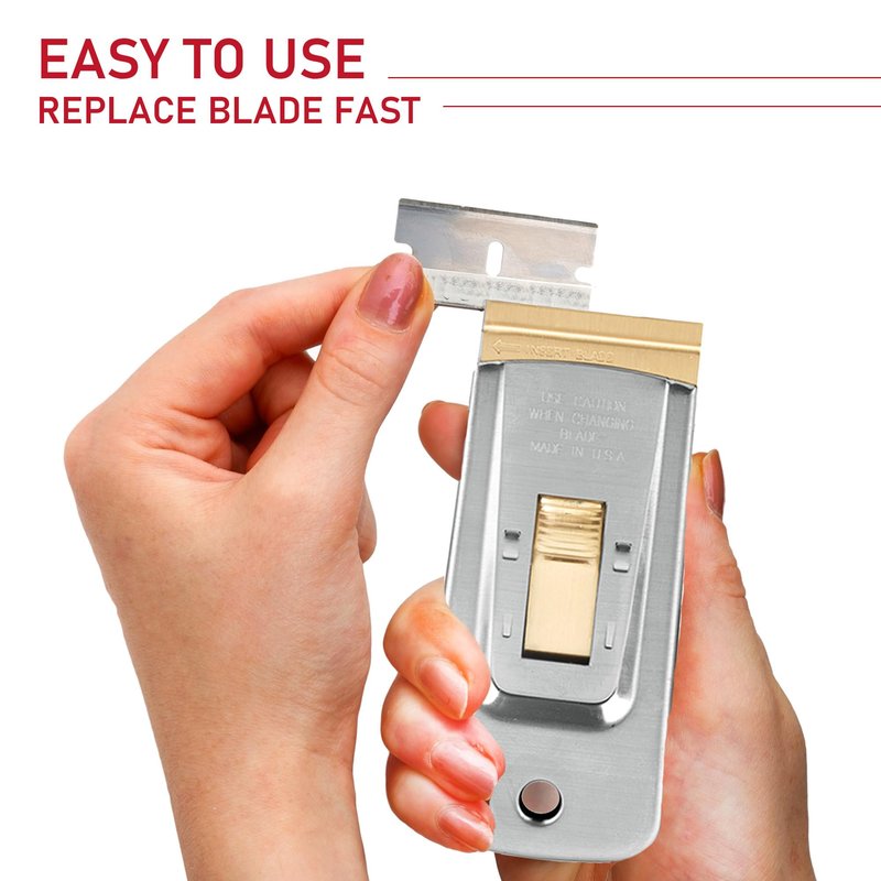 CANOPUS Razor Blade Scraper Tool, Razor Blade Holder, Window Scraper with Razor Blades, Scraper for Glass, Oven, and Cooktop, Sticker Remover Tool, Windshield Scraper