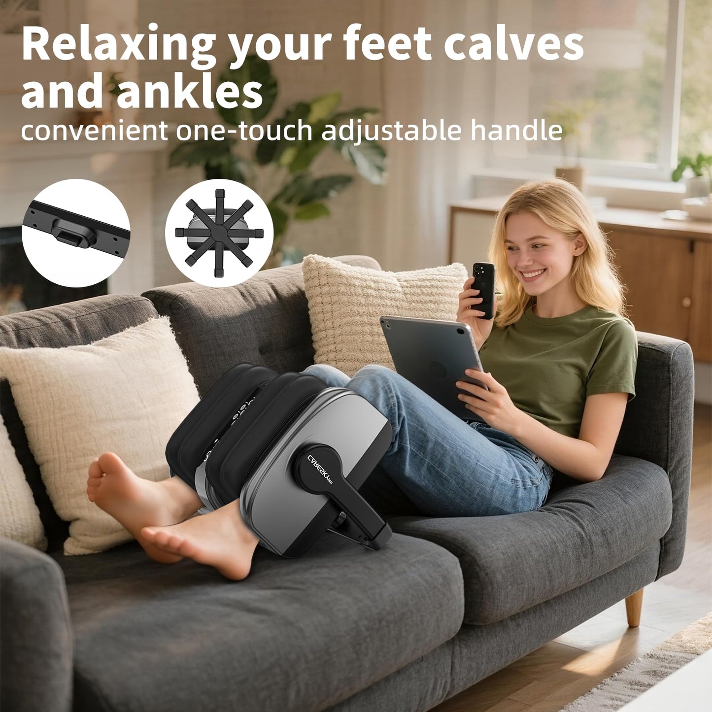 CARESKY Shiatsu Foot Massager with Heat, FSA Eligible HSA Foot Massager for Plantar Fasciitis, Neuropathy, Circulation and Pain Relief, Foot and Calf Massage at Home/Office