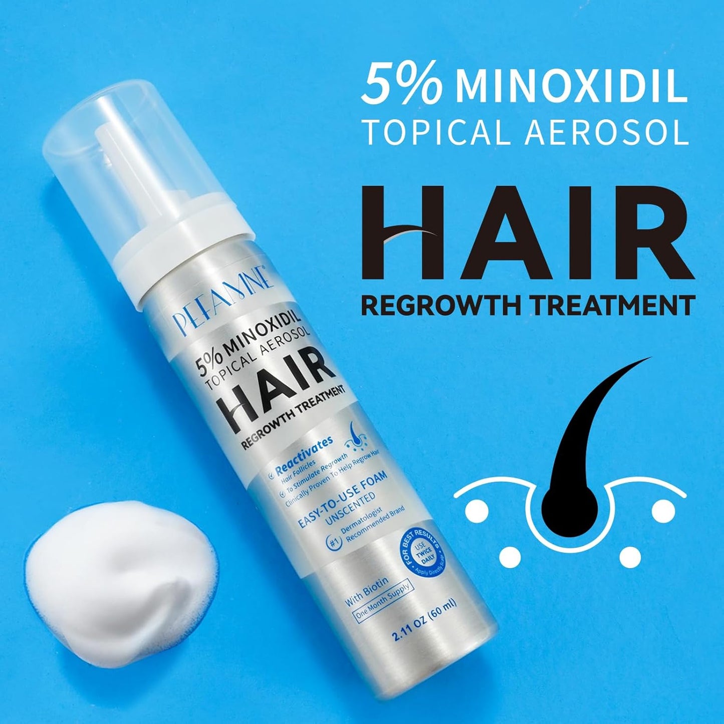 Minoxidil Hair Growth Foam - Effective Treatment for Hair Thinning & Scalp Loss | For Men & Women